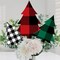 Big Dot of Happiness Holiday Plaid Trees - Buffalo Plaid Christmas Party Centerpiece Sticks - Table Toppers - Set of 15